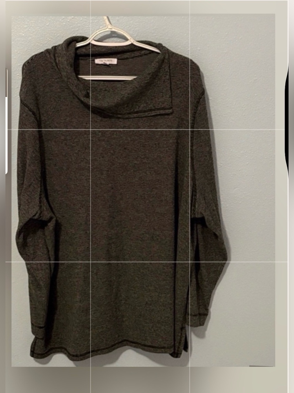 TALBOTS Charcoal Gray Cowl Neck Blouse size 3X